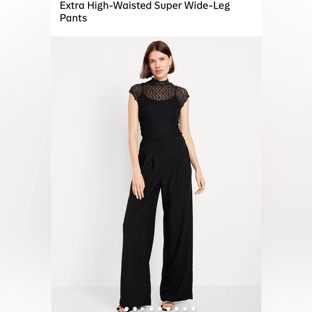 Old navy Billie super wide leg extra high rise pant black 4 tall 801805 NWT